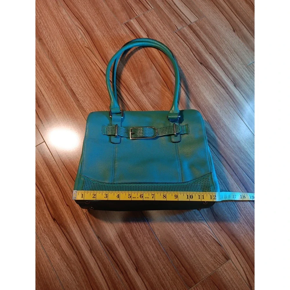Tignanello Green Hobo Shoulder Bag ~‎ Pebbled Leather Tote/Satchel Handbag